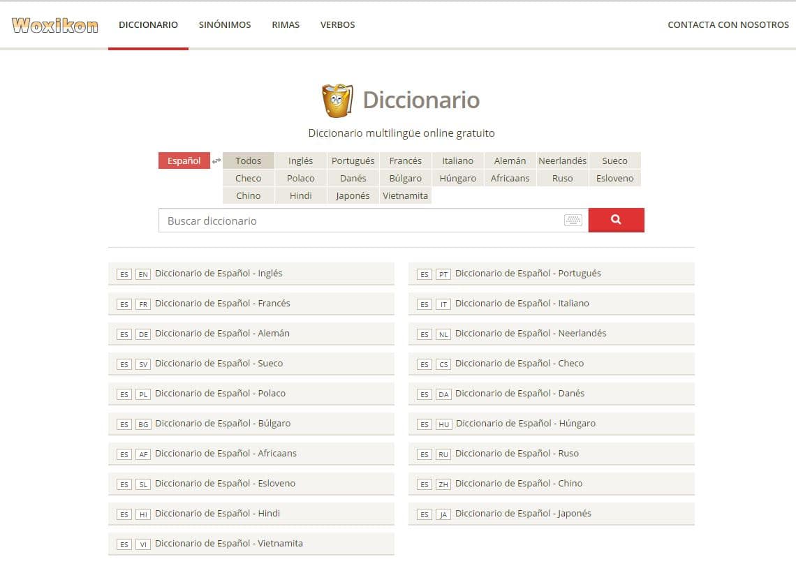 Woxicom diccionario idiomas