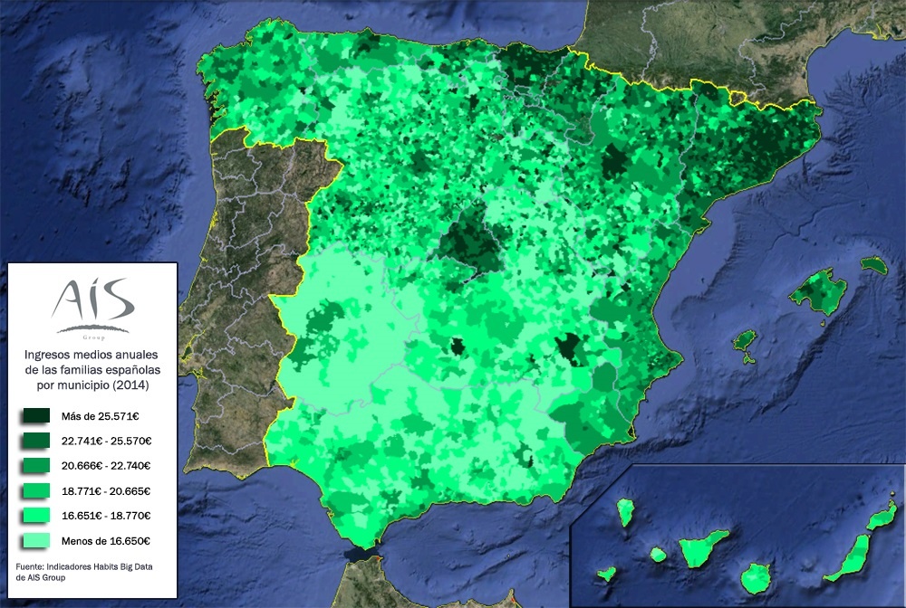 Mapa ingresos familias