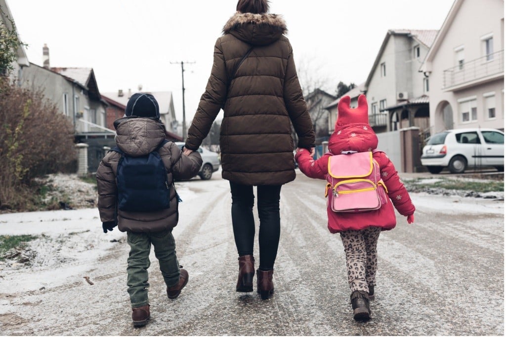 Vuelta al colegio en invierno.