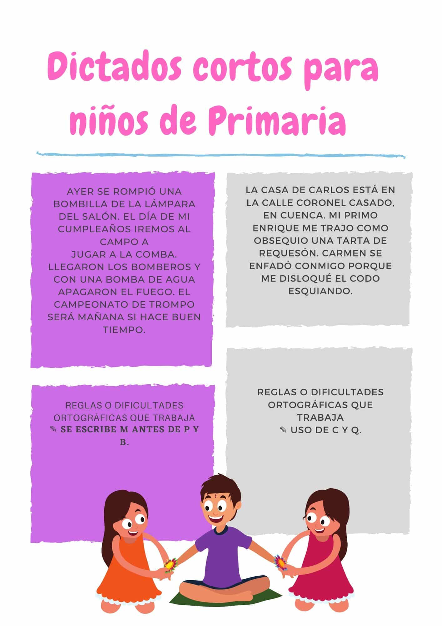 Dictados cortos y divertidos para Primaria