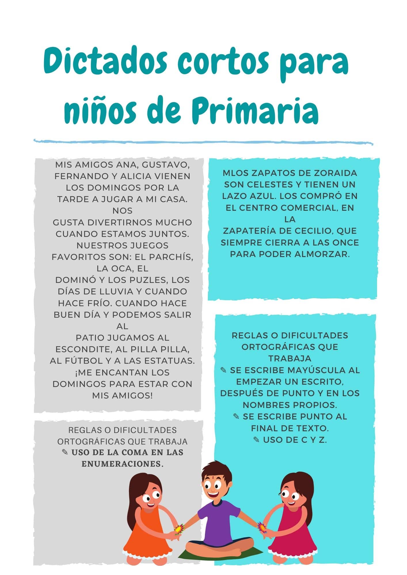 Dictados cortos para niños de Primaria