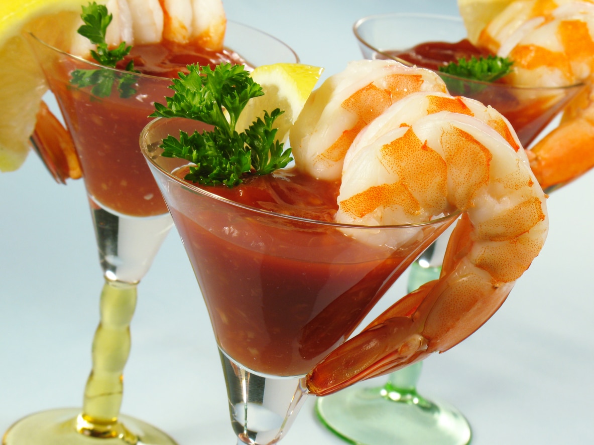 Cóctel de gambas para Navidad